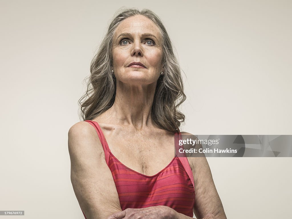 Senior woman in sports top