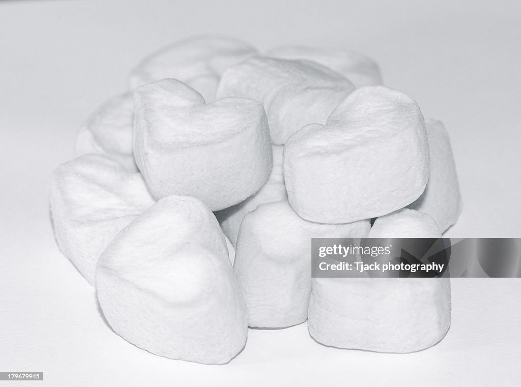Puffy marshmallow hearts