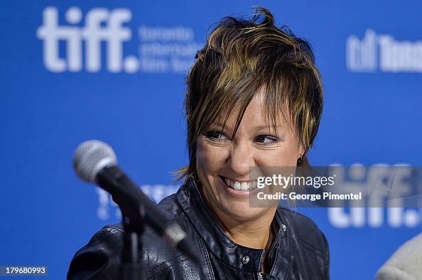 Director Sarah Spillane of 'Around The Block' speaks onstage at the 'First Peoples Cinema' Press Conference at the 2013 Toronto International Film...