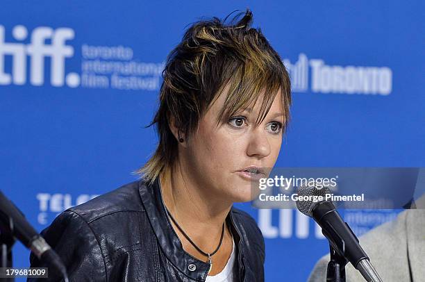 Director Sarah Spillane of 'Around The Block' speaks onstage at the 'First Peoples Cinema' Press Conference at the 2013 Toronto International Film...