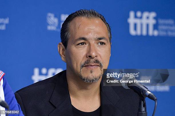 Actor Glen Gould of 'Rhymes For Young Ghouls' speaks onstage at the 'First Peoples Cinema' Press Conference at the 2013 Toronto International Film...