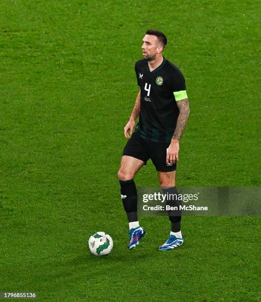 Dublin , Ireland - 21 November 2023; Shane Duffy of Republic of Ireland during the international friendly match between Republic of Ireland and New...