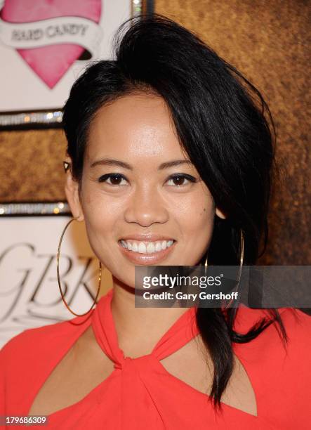 Designer Anya Ayoung-Chee poses at the GBK & Sparkling Resort Fashionable Lounge during Mercedes-Benz Fashion Week on September 6, 2013 in New York...
