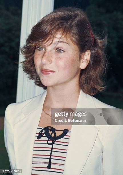 American actress Tatum O'Neal, aged 14, pictured during a visit to London, August 22nd 1978.