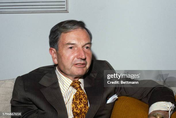 American investment banker David Rockefeller during an interview in his office, New York, November 6th 1978.