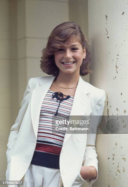 American actress Tatum O'Neal, aged 14, pictured during a visit to London, August 22nd 1978.