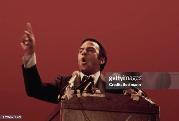 Andrew Young, United States Ambassador to the United Nations, speaking at the Progressive Baptist Convention in Los Angeles, August 11th 1978.