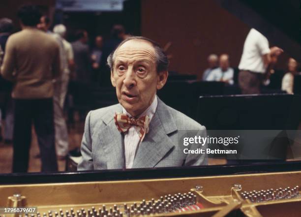 Russian-born American classical pianist Vladimir Horowitz during a rehearsal for an NBC television special in New York, September 18th 1978.