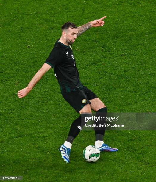 Dublin , Ireland - 21 November 2023; Shane Duffy of Republic of Ireland during the international friendly match between Republic of Ireland and New...