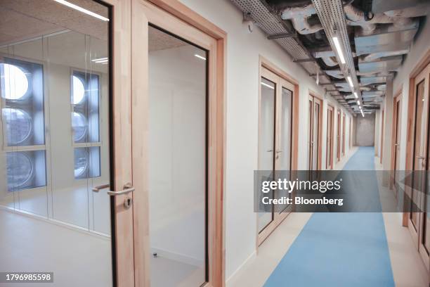 Administrative office spaces at the Porte de La Chapelle Arena, also known as the Adidas Arena, in the La Chapelle district of Paris, France, on...