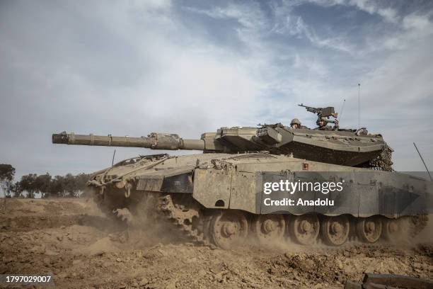 Israeli Forces continue preparations by deploying tanks and armored assets along the Gaza border as Israeli attacks continue on the 47th day on...