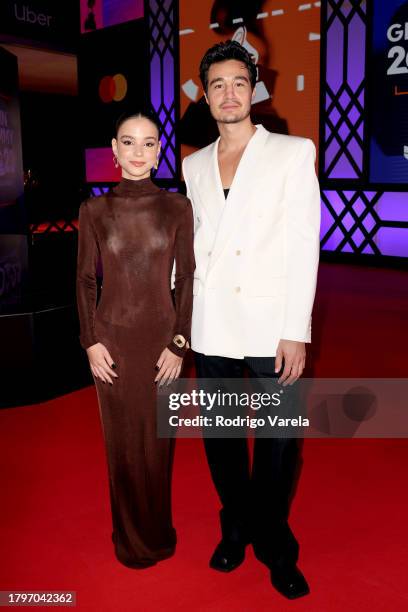 Duda Rodrigues and Tiago Iorc attend The 24th Annual Latin Grammy Awards on November 16, 2023 in Seville, Spain.