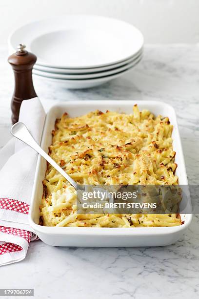 macaroni pasta bake - macaroni stock pictures, royalty-free photos & images