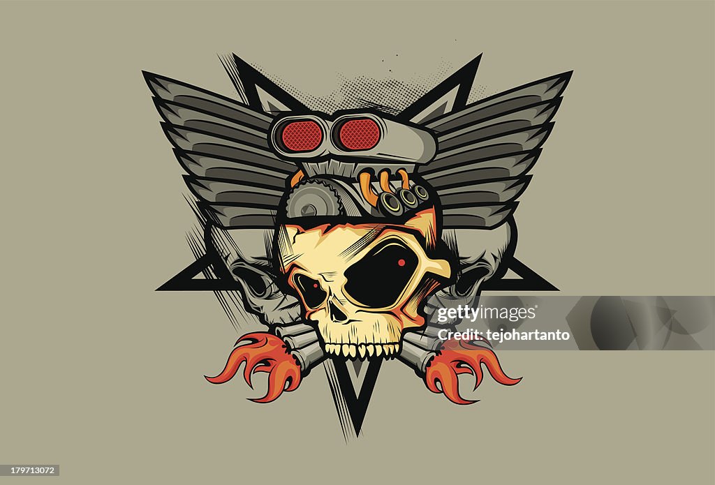 Skull With Turbo Engine High-Res Vector Graphic - Getty Images