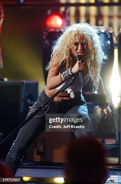 Shakira during 2002 MTV Video Music Awards Rehearsals--Day 2 at Radio City Music Hall in New York City, New York, United States.