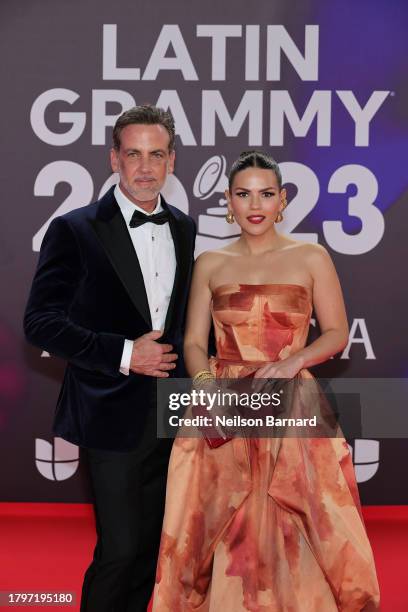 Carlos Ponce and Karina Banda attend The 24th Annual Latin Grammy Awards on November 16, 2023 in Seville, Spain.