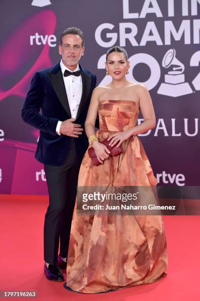 Carlos Ponce and Karina Banda attend the 24th Annual Latin GRAMMY Awards at FIBES Conference and Exhibition Centre on November 16, 2023 in Seville,...