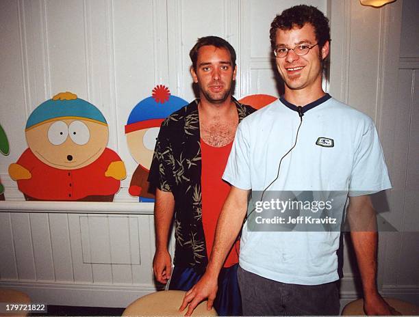 Trey Parker & Matt Stone during Comedy Central South Park press conference at Shutters in Santa Monica, California, United States.