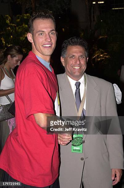 Dirk Been & Les Moonves during Survivor finale party at Television City in Los Angeles, California, United States.