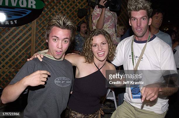 Reebok guys & Stacey Stillman during Survivor finale party at Television City in Los Angeles, California, United States.