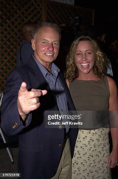 Rudy Boesch and Susan Hawk during Survivor finale party at Television City in Los Angeles, California, United States.