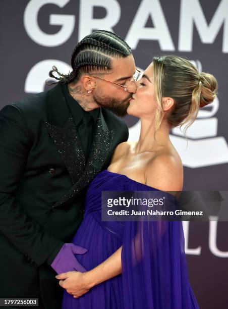 Maluma and Susana Gomez attend the 24th Annual Latin GRAMMY Awards at FIBES Conference and Exhibition Centre on November 16, 2023 in Seville, Spain.
