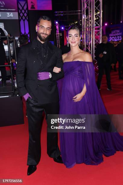 Maluma and Susana Gomez attend The 24th Annual Latin Grammy Awards on November 16, 2023 in Seville, Spain.