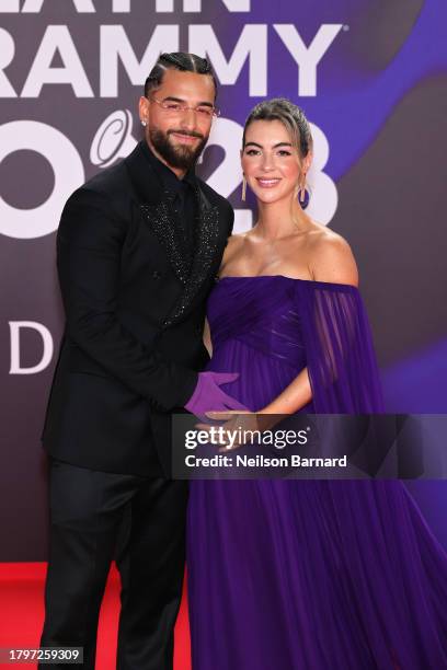 Maluma and Susana Gomez attend The 24th Annual Latin Grammy Awards on November 16, 2023 in Seville, Spain.