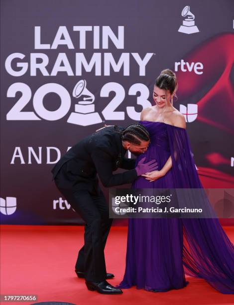 Maluma and Susana Gomez attend the 24th Annual Latin GRAMMY Awards at FIBES Conference and Exhibition Centre on November 16, 2023 in Seville, Spain.