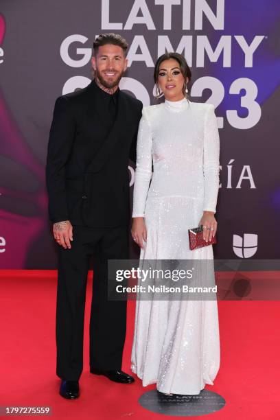 Sergio Ramos and Pilar Rubio attend The 24th Annual Latin Grammy Awards on November 16, 2023 in Seville, Spain.