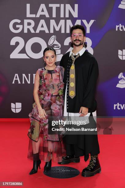 Evaluna Montaner and Camilo attend The 24th Annual Latin Grammy Awards on November 16, 2023 in Seville, Spain.