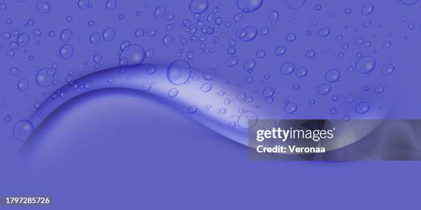 decorative blue toned abstract wavy background with drops. - raindrop background stock illustrations