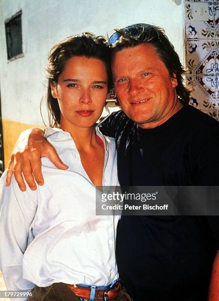 Desiree Nosbusch und Lebensgefährte Georg Bossert,;Marokko, Afrika, Urlaub 1990, rpivat, Sonnenbrille, Partner, Freund, Moderatorin, Schauspielerin,...