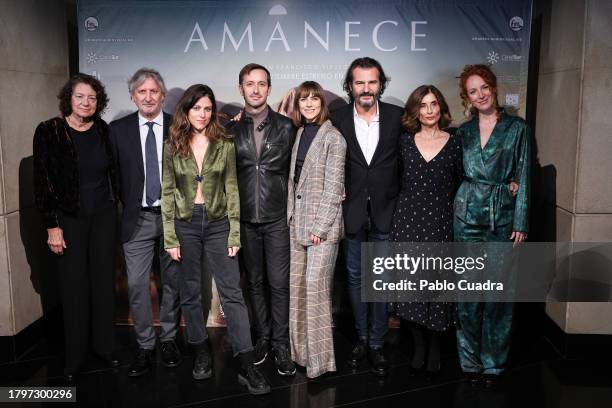 Pilar Ruiz, Sebastián Haro Iria del Río, Juan Francisco Viruega, Aura Garrido, Antonio Gómez, Isabel Ampudia and Rebeca Sala attend the Madrid...