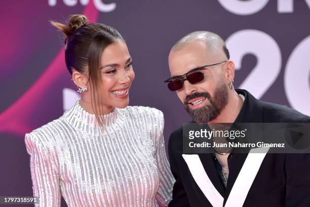 Greeicy Rendón and Mike Bahía attend the 24th Annual Latin GRAMMY Awards at FIBES Conference and Exhibition Centre on November 16, 2023 in Seville,...