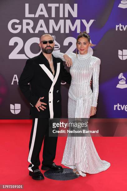Mike Bahía and Greeicy Rendón attend The 24th Annual Latin Grammy Awards on November 16, 2023 in Seville, Spain.