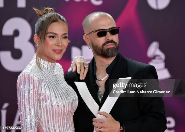 Greeicy Rendón and Mike Bahía attend the 24th Annual Latin GRAMMY Awards at FIBES Conference and Exhibition Centre on November 16, 2023 in Seville,...