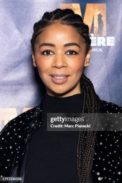 Aurelie Konate attends the "Moliere, The Musical Show" Photocall at Palais des Sports, Dome de Paris on November 16, 2023 in Paris, France.