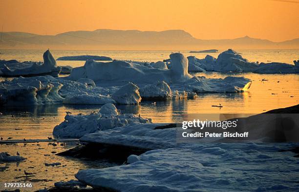 Reise, Grönland, Europa, Jakobshavn, Dämmerung, Eisberge, Arktis,