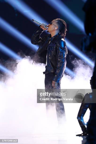 Ozuna performs onstage during The 24th Annual Latin Grammy Awards on November 16, 2023 in Seville, Spain.