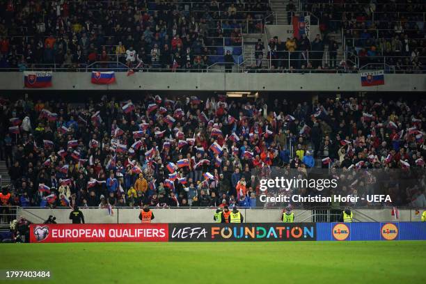 General view inside the stadium during the UEFA EURO 2024 European qualifier match between Slovakia and Iceland at Narodny futbalovy stadion on...