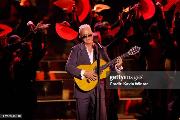 Alejandro Sanz performs onstage during The 24th Annual Latin Grammy Awards on November 16, 2023 in Seville, Spain.