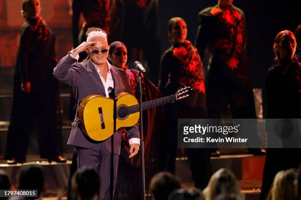 Alejandro Sanz performs onstage during The 24th Annual Latin Grammy Awards on November 16, 2023 in Seville, Spain.