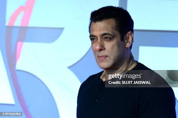 Bollywood actor Salman Khan attends the premiere of Indian Hindi-language thriller film 'Farrey' in Mumbai on November 22, 2023.