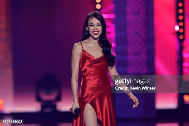 Danna Paola appears onstage during The 24th Annual Latin Grammy Awards on November 16, 2023 in Seville, Spain.