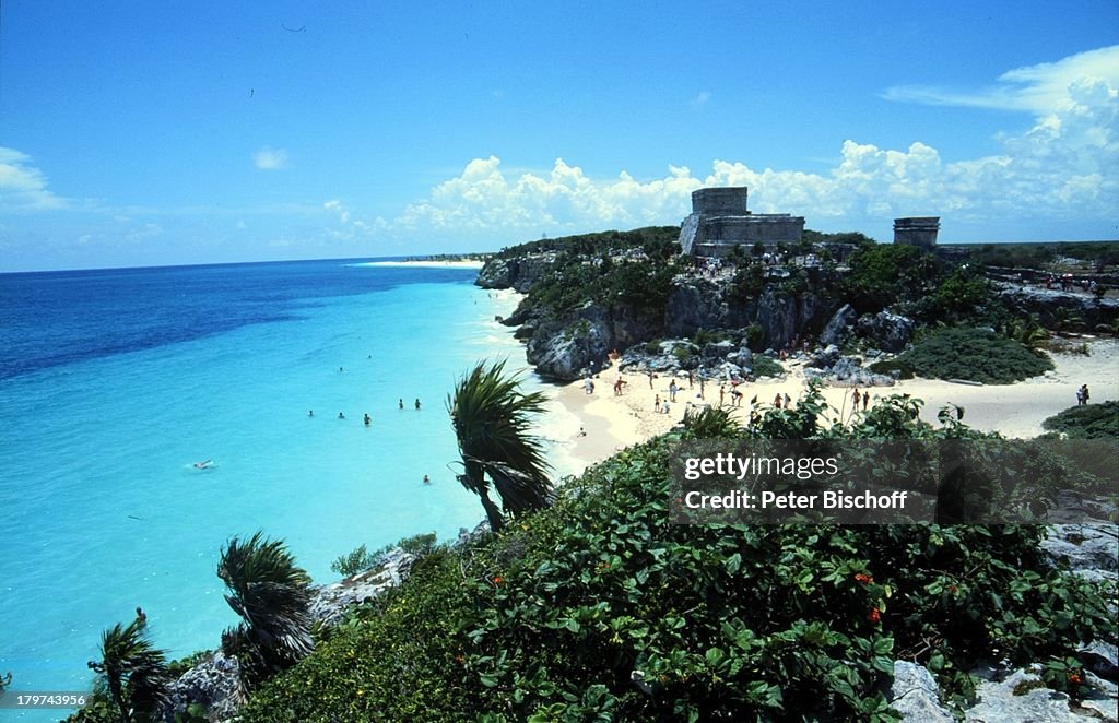 Reise, Mexico, Mittelamerika, Tulum, Festungsanlage,;stammt aus