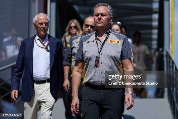 Mario Isola, director of Pirelli looks on prior to qualifying ahead of the F1 Grand Prix of Monaco at Circuit de Monaco on May 27, 2023 in...