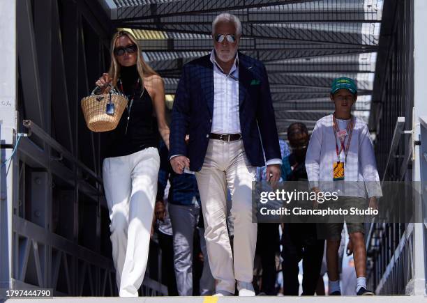 Lawrence Stroll of Canada and Aston Martin Aramco Cognizant F1 Team looks on prior to qualifying ahead of the F1 Grand Prix of Monaco at Circuit de...