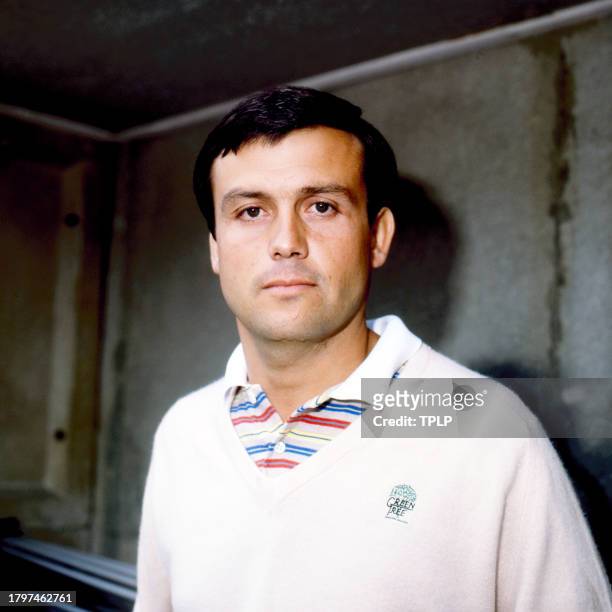 Portrait of French Formula One driver Patrick Tambay during a mid-season testing day at Brands Hatch motor racing circuit, Kent, England, June 24,...