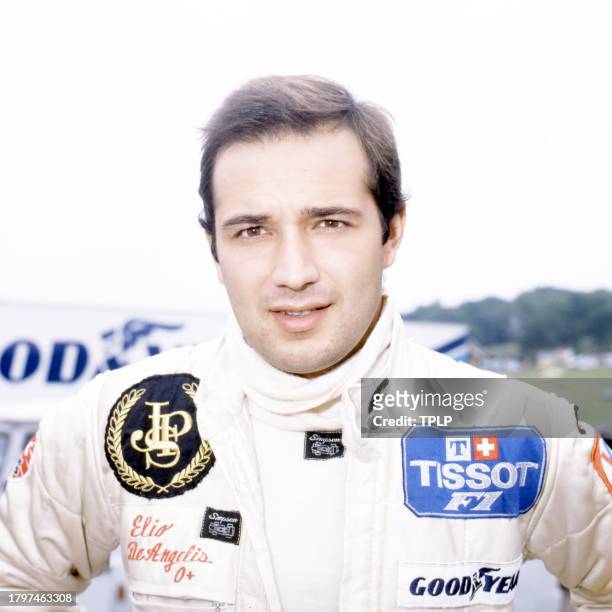 Portrait of Italian Formula One driver Elio de Angelis during a mid-season testing day at Brands Hatch motor racing circuit, Kent, England, June 24,...